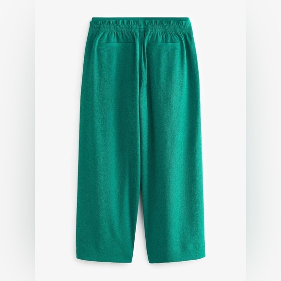 Athleta Teal Echo Wide Leg Cropped Pull On Sporty Pants Size 14 NWT - Picture 2 of 10